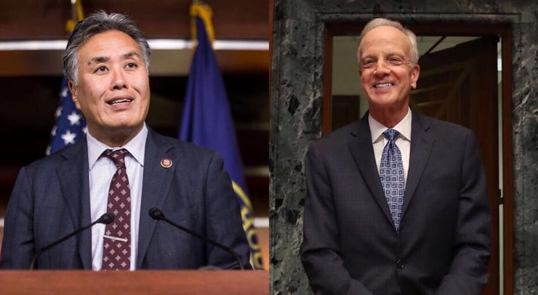 House Veterans Affairs Committee Chairman Mark Takano, D-California, and Senate Veterans Affairs Committee Chairman Jerry Moran, R-Kansas. House Veterans Affairs Committee Chairman Mark Takano, D-California, and Senate Veterans Affairs Committee Chairman Jerry Moran, R-Kansas.