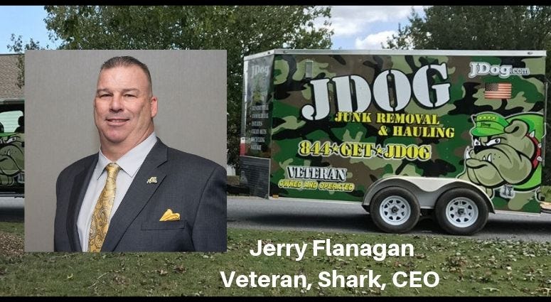 Army veteran, Jerry Flanagan who founded JDog Junk Removal Army veteran, Jerry Flanagan who founded JDog Junk Removal