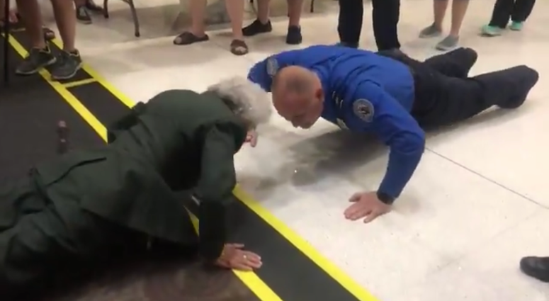 Vietnam nurse challenges TSA agent to push up competition
