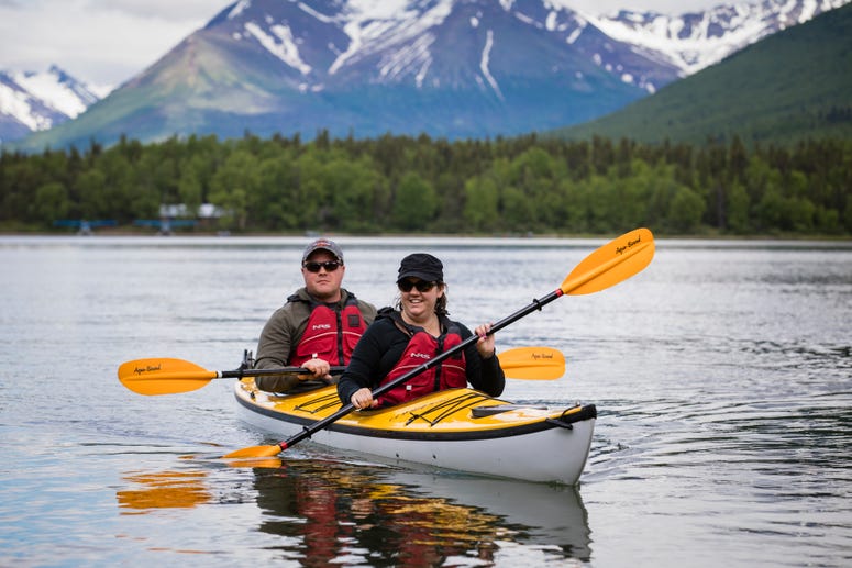 Couples are encouraged to experience Alaska during their time at Samaritan Lodge through kayaking, bear watching, fishing, and hiking.