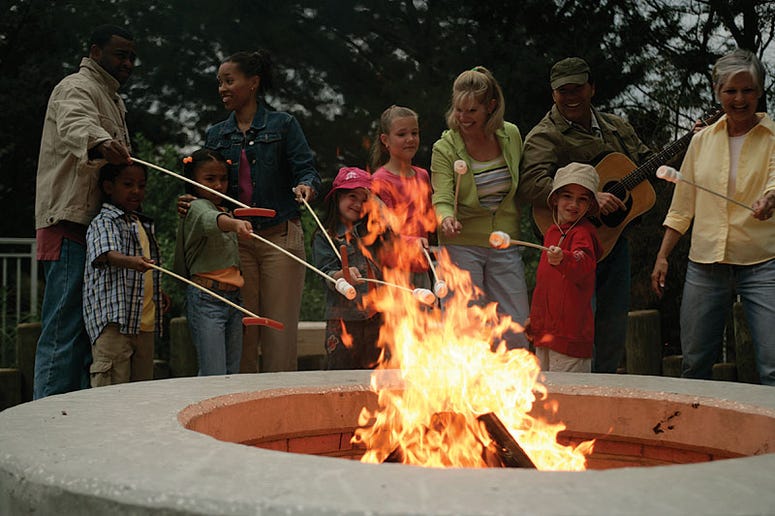Roasting s'mores at Marriott's SurfWatch on Hilton Head Island
