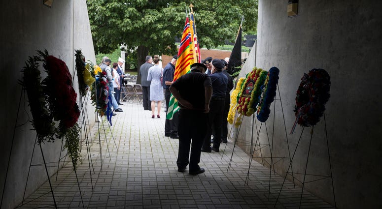 The POW/MIA Gold Star Mothers Recognition Ceremony takes place at the New Jersey Vietnam Veterans' Memorial.