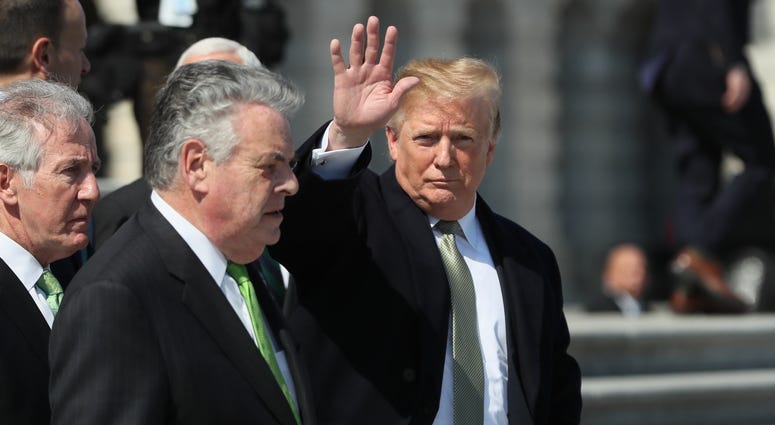 S President Donald Trump leaving a Speaker's Lunch on Capitol Hill attended by Taoiseach Leo Varadkar in Washington D.C. House Veterans' Affairs Committee is broadening its investigation into political influence over VA.