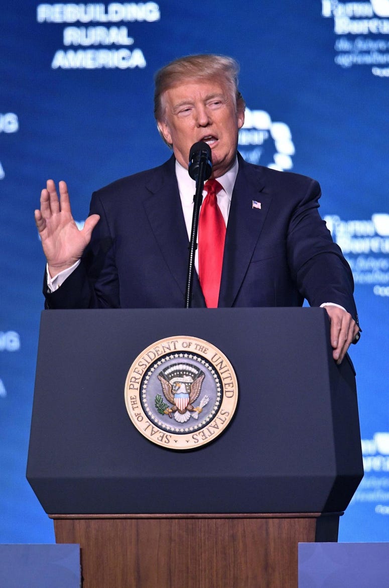 President Donald Trump speaks to the American Farm Bureau Federation at Gaylord Opryland Resort & Convention Center.