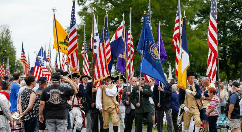 Memorial Day ceremony at the Springfield National Cemetery on Monday, May 27, 2019. Memorial Day weekend across America.
