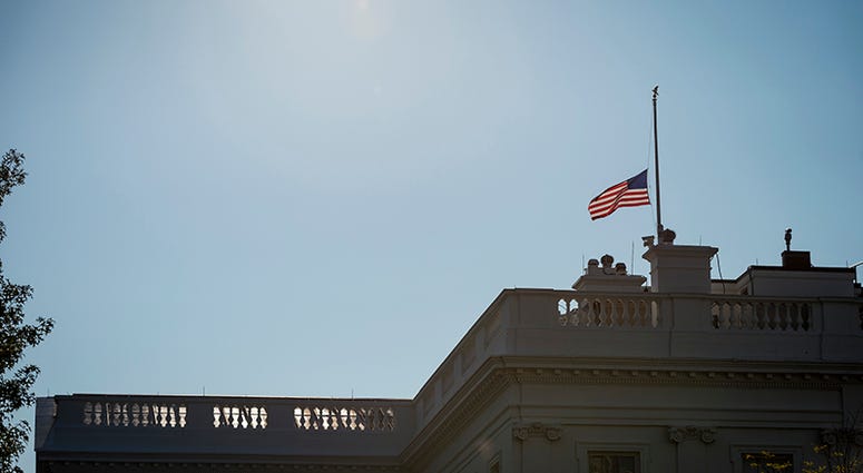 The American flag flies at half staff over the White House honoring Senator John McCain who passed away on Saturday. Aug. 26, 2018 in Washington, D.C. Senator McCain was diagnosed with brain cancer in 2017.