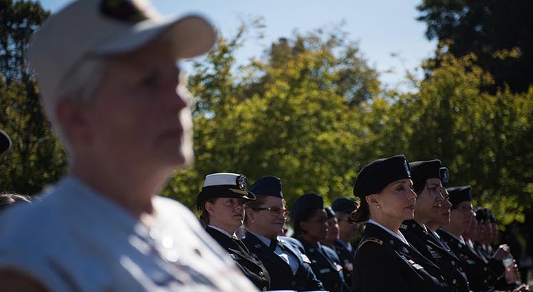 service women at the Military Service for America Memorial in Washington, D.C.