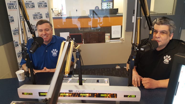 WPP Exec. Dir. Greg Sipple (left) and Founder Ernesto Hernandez were guests on The Morning Briefing daily radio show. Wounded Paw Project