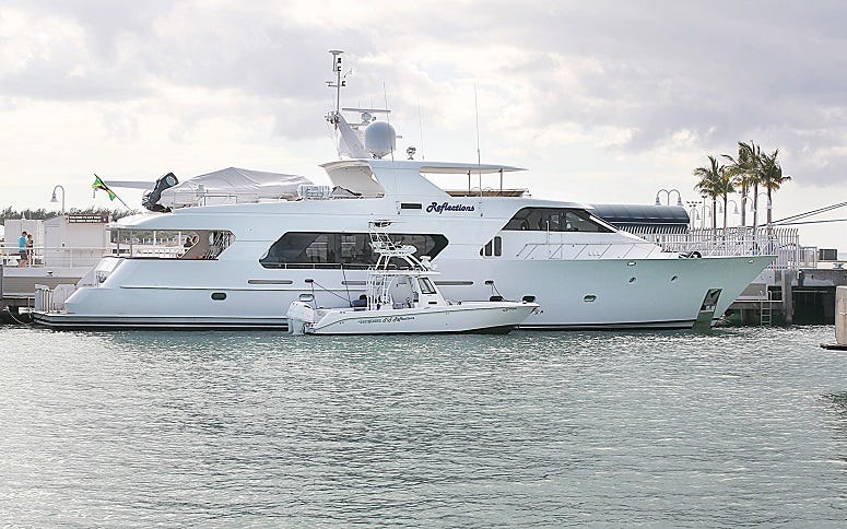 The Reflections luxury yacht, anchored at Key West Marina on Jan. 15, 2017.