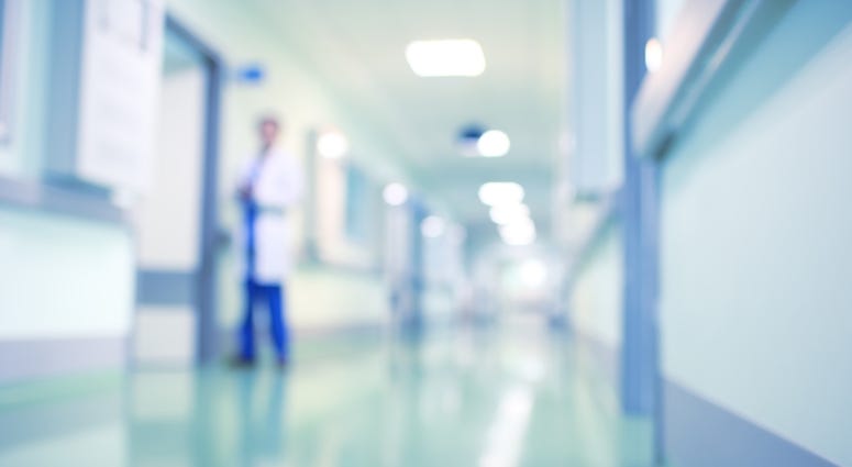 Unfocused hospital corridor