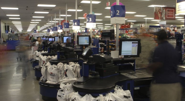 Military members and their families shop at the Post Exchange during the holiday season.