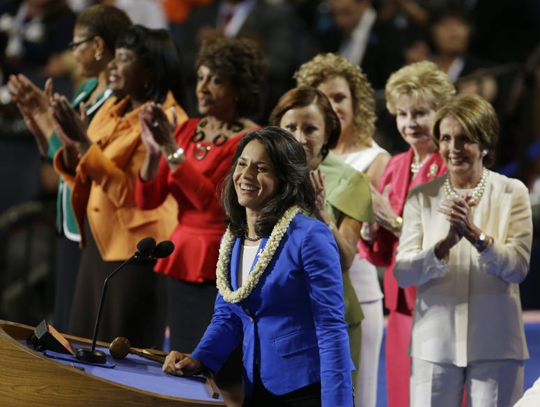 File: Then House candidate Tulsi Gabbard, who has a book coming out in May. The Army vet recently visited New Hampshire and Iowa, considering a run for the White House.
