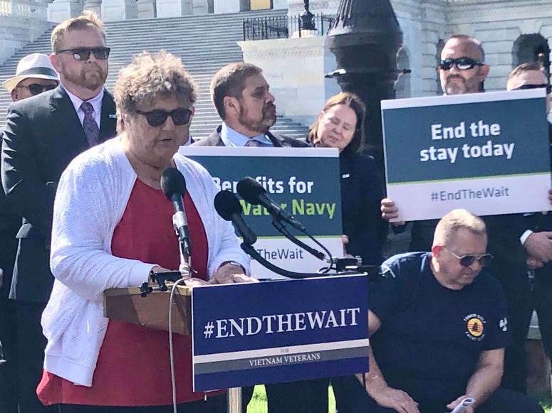 Claudia Holt, widow of Blue Water Navy Vietnam veteran Frank Holt, was on Capitol Hill Sept. 24, 2019 to advocate for the lift of a stay on processing Blue Water VA claims. BlueWater-CaludiaHolt