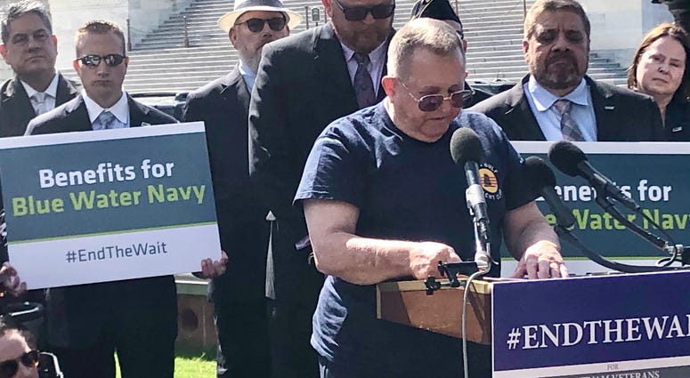 Blue Water Navy Vietnam veteran Bobby Daniels speaking on Capitol Hill, asking that the stay on processing Blue Water claims be lifted. BlueWater-BobbyDaniels