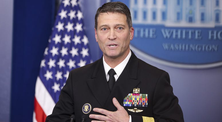 White House, Presidential physician Ronny Jackson answers question about U.S. President Donald Trump's health after the president's annual physical during the daily briefing at the White House in Washington, DC.