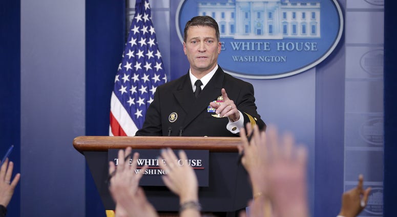 White House, Presidential physician Ronny Jackson answers question about U.S. President Donald Trump's health after the president's annual physical during the daily briefing at the White House in Washington, DC.