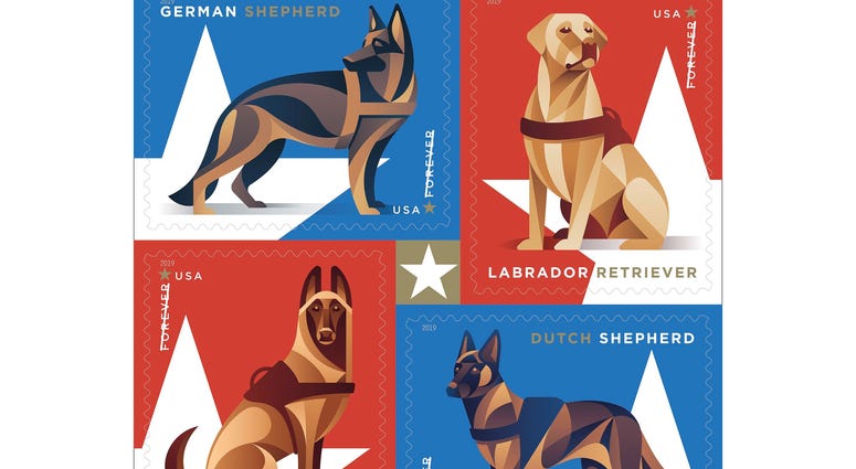 Military working dog Forever stamps