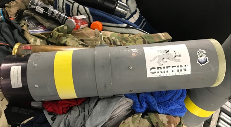 Man stopped with a missile launcher in his luggage at BWI Airport. Texas man stopped by TSA with missile launcher in his luggage at BWI Airport.
