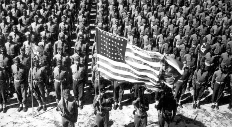 On parade, the 41st Engineers at Ft. Bragg, NC in color guard ceremony