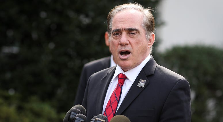 Veterans Affairs Secretary David Shulkin speaks with the media in Washington, DC.
