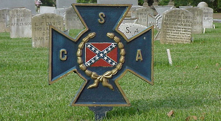 Confederate marker similar to those removed from grave sites Confederate States of America Cross