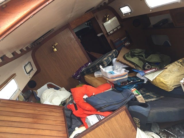 The inside of Liberty, which had been decimated by the brutal North Atlantic weather