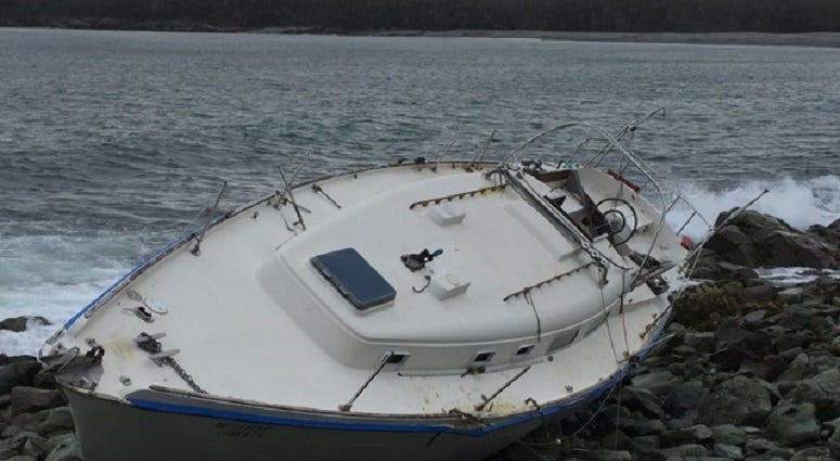 Liberty, a sailboat wrecked on Cape Breton Island, Canada