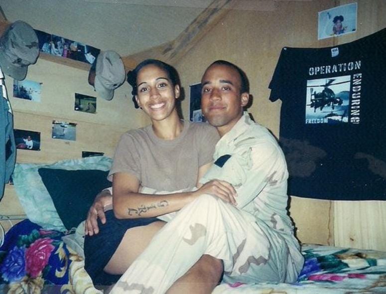 Nakischa Davis and her brother Army Staff Sgt. Anthony D. Davis