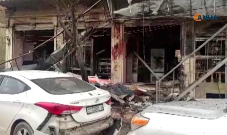 A damaged restaurant where an explosion occurred, in Manbij, Syria, Wednesday, Jan. 16, 2019.