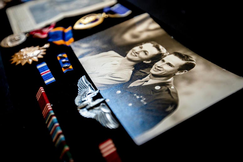 A photo of Morry Crow and his wife is displayed at Good Samaritan Society at St. Martin Village in Rapid City, S.D A photo of Morry Crow and his wife is displayed at Good Samaritan Society at St. Martin Village in Rapid City, S.D