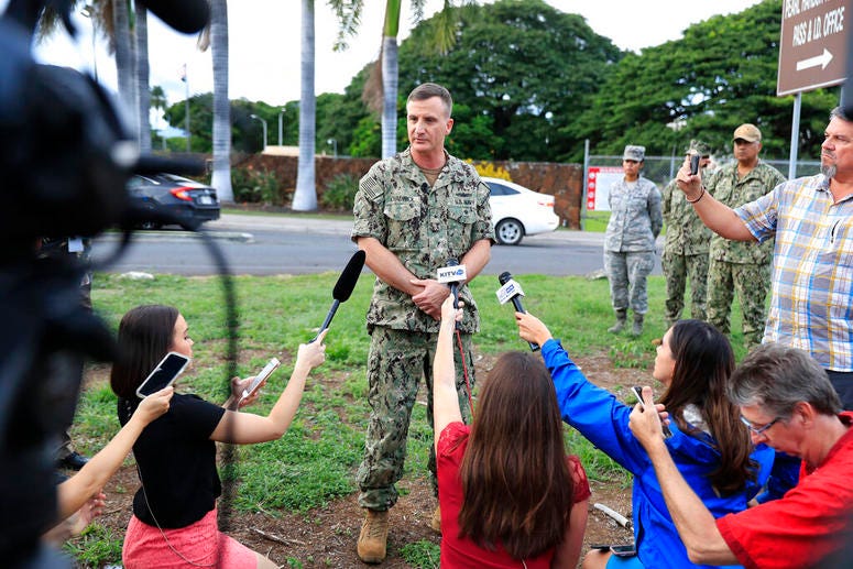 Chadwick speaks to reporters