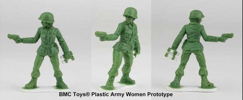 Plastic Army women toy prototypes from BMC Toys. PlasticArmywomenprototypes