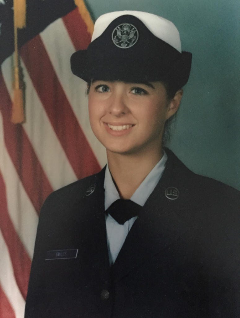 Gretchen Smith as a young Airman at Lackland, AFB
