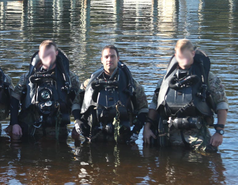 Green Beret vet Erik Casarez during dive training