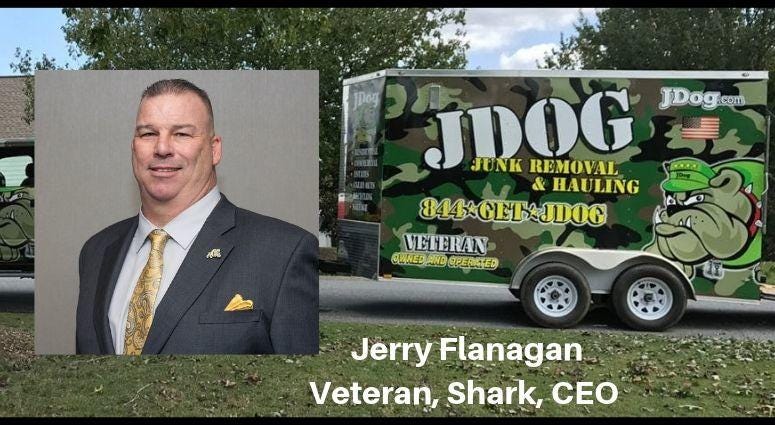Army veteran, Jerry Flanagan who founded JDog Junk Removal Army veteran, Jerry Flanagan who founded JDog Junk Removal