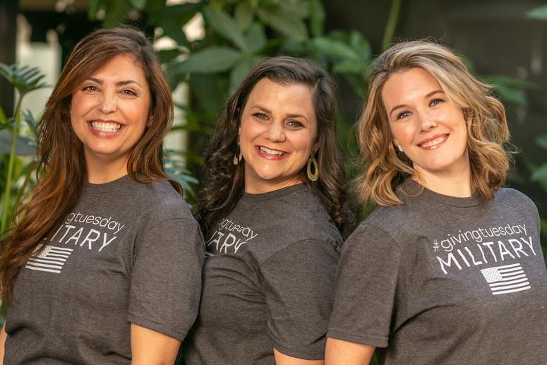 Maria Reed (left), Jessica Manfre (middle), and Samantha Gomolka (right) are military spouses that are challenging America to be kind on Giving Tuesday Maria Reed (left), Jessica Manfre (middle), and Samantha Gomolka (right)