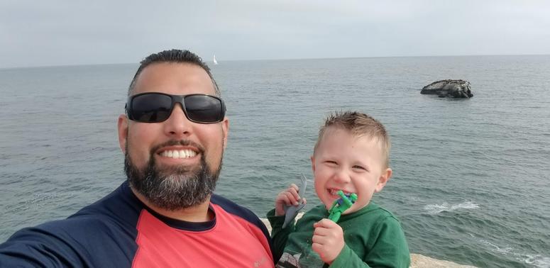 Richard Vasquez and his son. Vasquez