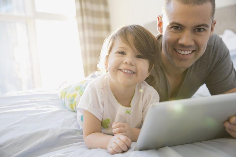 cutie dad and kid