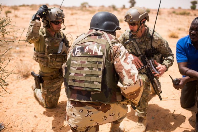 Nigerien Armed Forces conduct a key leader engagement training with 20th Special Forces Group during Flintlock 18 in Niger, Africa on April 16, 2018.