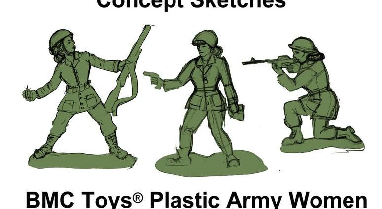 Concept sketches of Army women figures by BMC Toys. ArmyWomenToys