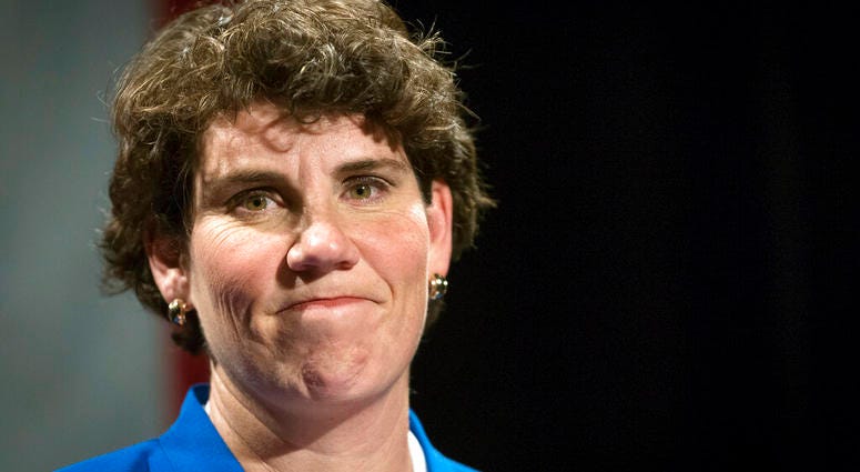 In this Nov. 6, 2018, file photo, Amy McGrath speaks to supporters in Richmond, Ky In this Nov. 6, 2018, file photo, Amy McGrath speaks to supporters in Richmond, Ky