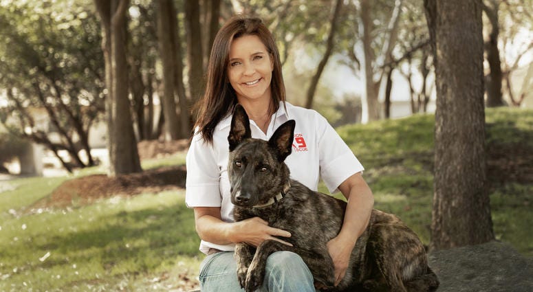 Mission K9 president Kim Maurer with one of her rescues, Chucky. KristenMaurerMissionK9