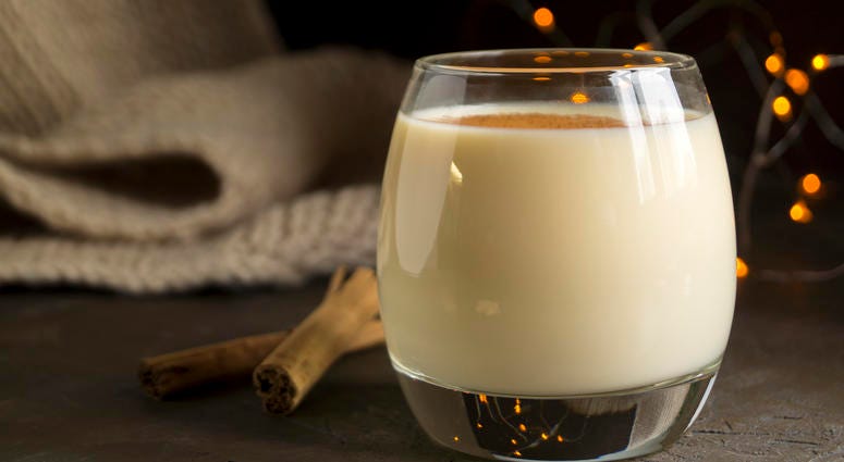 stock photo eggnog cocktail