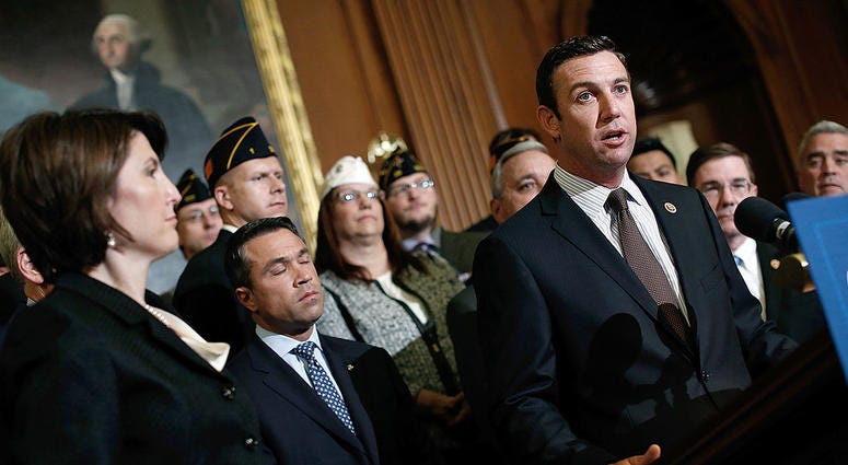 Rep. Duncan Hunter (R-CA) speaks during a news conference held by House Republicans on "Protecting America's Veterans" at the U.S. Capitol May 29, 2014 in Washington, DC. DuncanHunter