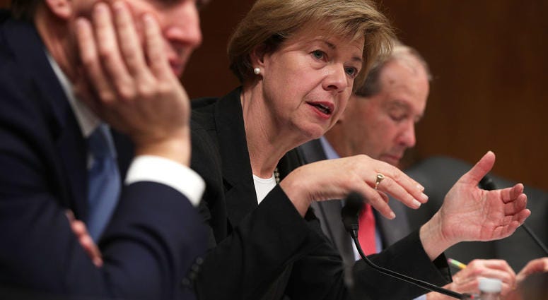 Sen. Tammy Baldwin, D-Wisc., at a hearing before the Military Construction, Veterans Affairs, and Related Agencies Subcommittee of the Senate Appropriations Committee November 15, 2017 on Capitol Hill in Washington, DC. TammyBaldwin
