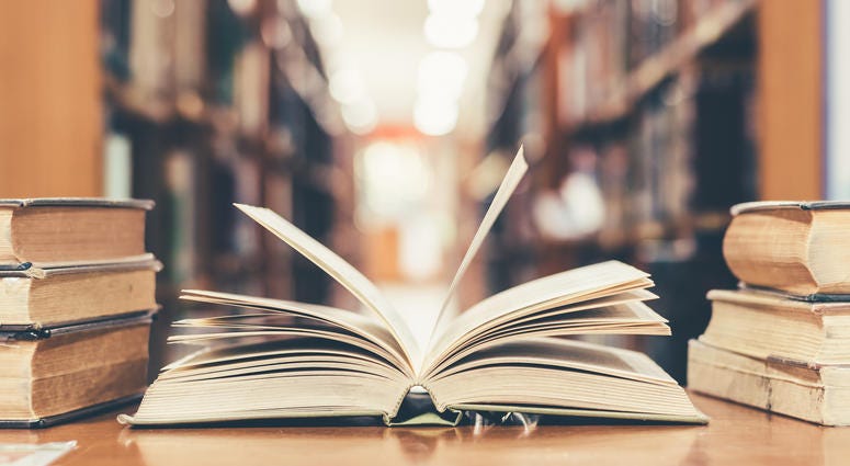 Education concept with book in library