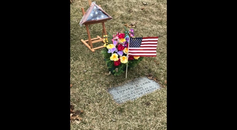 Grave site of Edward B. Lama, who was killed in Vietnam March 31, 1969.