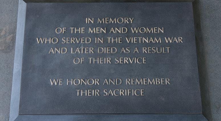 A plaque at the Vietnam Veterans Memorial in Washington, D.C. VietnamMemorial