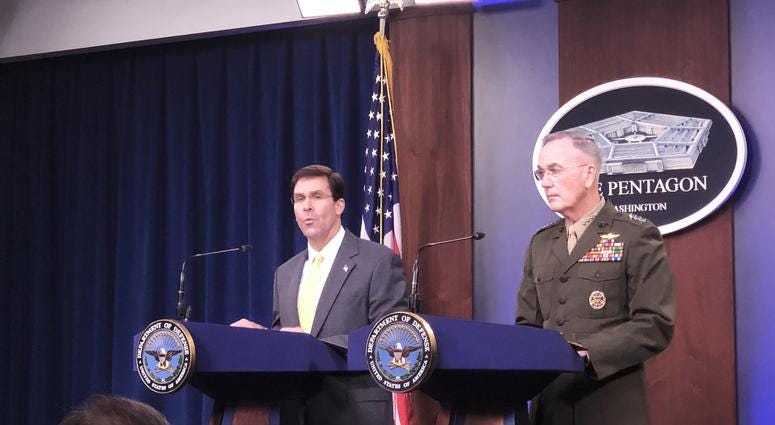 Defense Secretary Esper, Joint Chief of Staffs Dunford