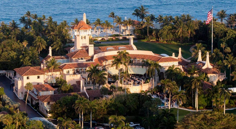 Aerial photo taken on March 22, 2017 shows the view of Mar-a-lago club at Palm Beach, Florida, the United States
